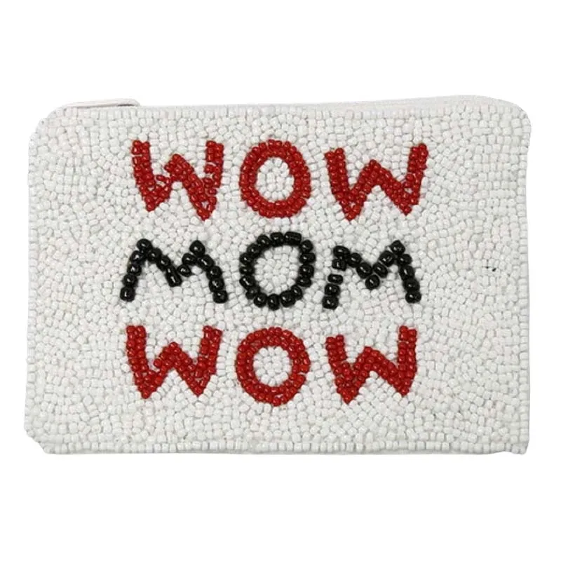 Wow Mom Wow Seed Beaded Coin Purse